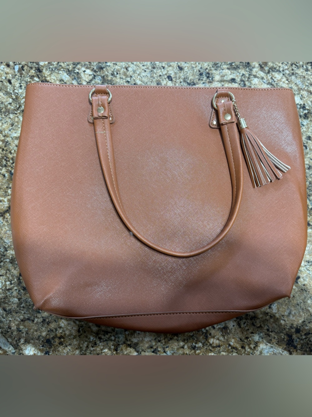 Classic Brown Women's Tote Bag with Tassel